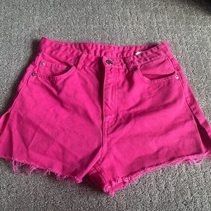 Pink jean shorts Monki brand